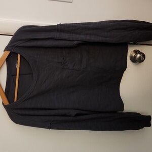 Womens Aerie Dark Gray Long Sleeve Tee Small